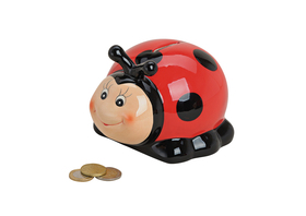 Spardose Marienkäfer aus Keramik, B12 x T10 x H10 cm