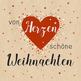 Serviette Weihnachten  Herzliche Weihnachten  By Nature 33 x 33 c...