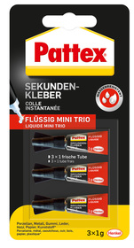 Sekundenkleb. Pattex Mini Trio 3X1G