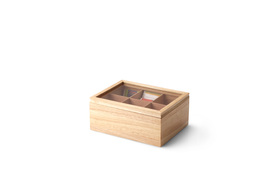Teebeutelbox, Gummibaum 23x17,5x10cm