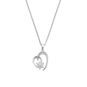 Amor Kette mit Anhänger 925 Sterling Silber Damen mit Zirkonia synth. Herz