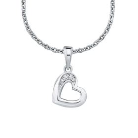 Amor Kette mit Anhänger 925 Sterling Silber Mädchen Kinder mit Zirkonia synth. Herz
