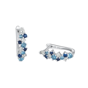 Amor Creolen 925 Sterling Silber Damen mit Zirkonia synth.