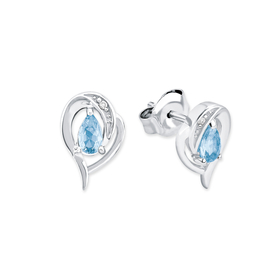 Amor Ohrstecker 925 Sterling Silber Damen mit Zirkonia synth.