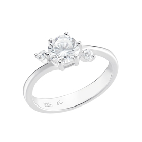 Amor Ring 925 Sterling Silber Damen mit Zirkonia synth.