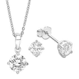 Amor Set 925 Sterling Silber Damen mit Zirkonia synth.