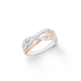Amor Ring 925 Sterling Silber Damen mit Zirkonia synth.