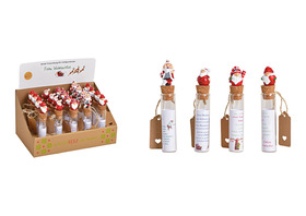 Geldgeschenkreagenzglas Santa  aus Gl