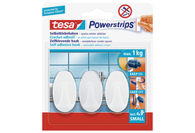 Haken ablösbar tesa Powerstrips®, oval weiß, Tragfähigkeit: 750 g