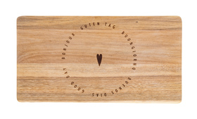 Guten Appetit Brettchen Herz mehrprachig 26,5x14cm