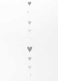 Papierkette Silberherzen L.140cm