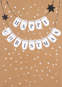 Wimpelkettenkarte Happy christmas
