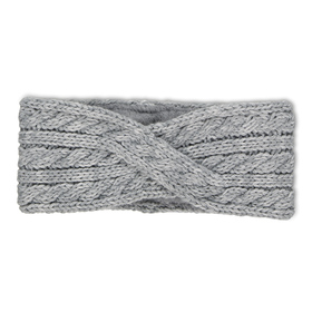 Stirnband Zopfmuster - 542/silber mel.