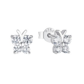 Amor Ohrstecker 925 Sterling Silber Mädchen Kinder mit Zirkonia synth. Schmetterling