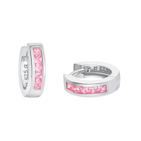 Amor Creolen 925 Sterling Silber Damen mit Zirkonia synth.