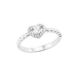 Amor Ring 925 Sterling Silber Damen mit Zirkonia synth. Herz