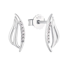 Amor Ohrstecker 925 Sterling Silber Damen mit Zirkonia synth.