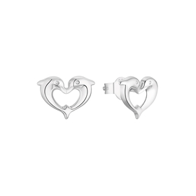 Amor Ohrstecker 925 Sterling Silber Mädchen Kinder Delphin