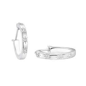 Amor Creolen 925 Sterling Silber Damen mit Zirkonia synth. Stern