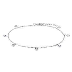 Amor Fußkette Edelstahl Damen mit Zirkonia synth.