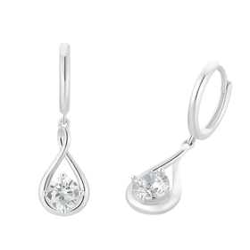 Amor Creolen 925 Sterling Silber Damen mit Zirkonia synth.