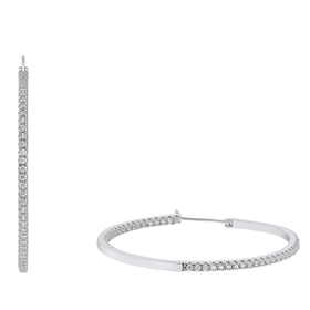 Amor Creolen 925 Sterling Silber Damen mit Zirkonia synth.