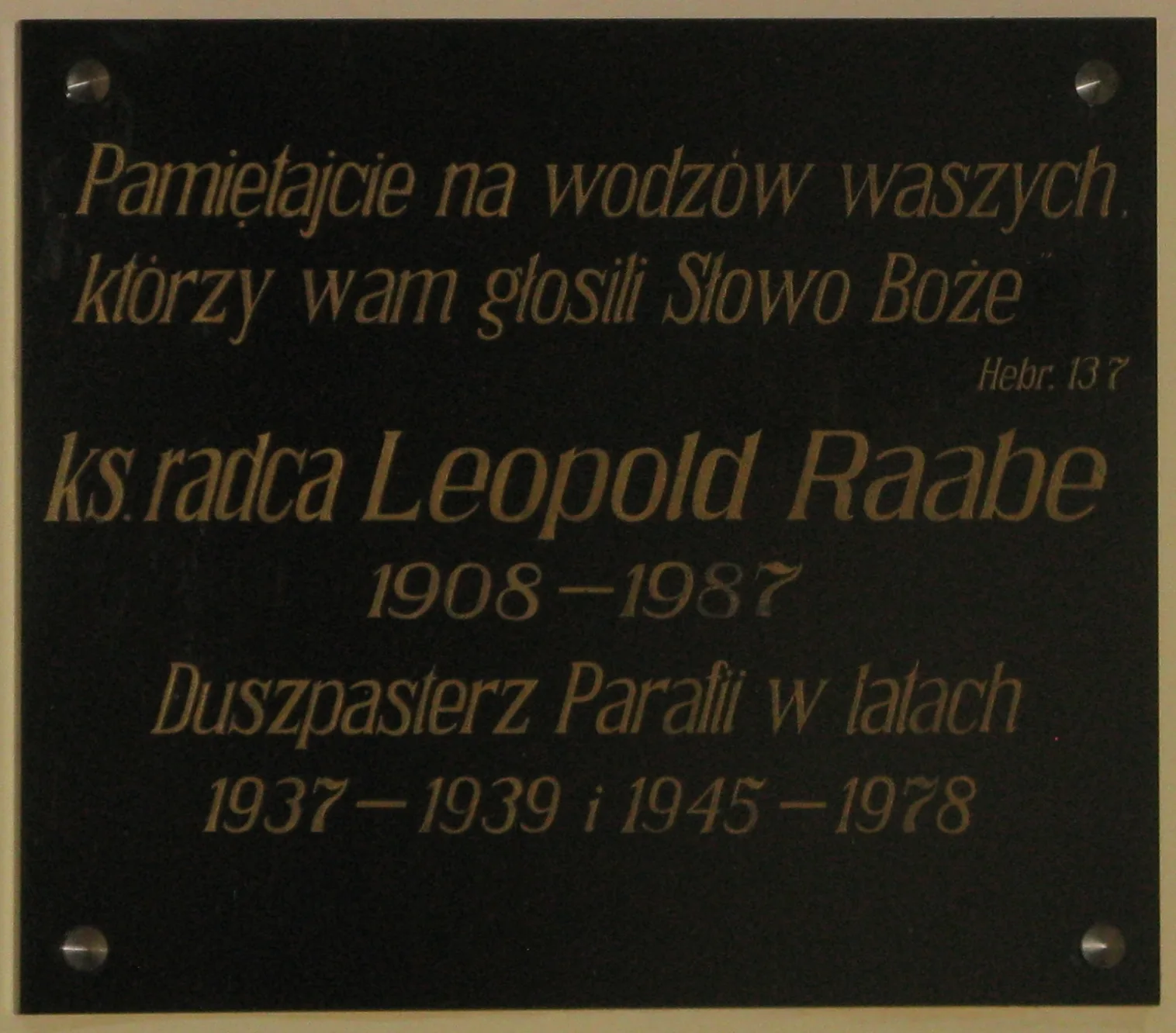 Portrait of Leopold Raabe (1908–1987) – memorial page