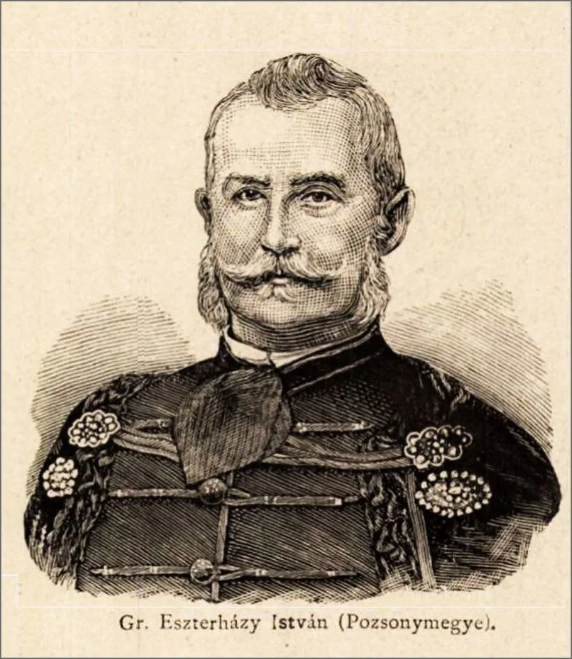 Porträt von István Esterházy (1822–1899) – Gedenkseite