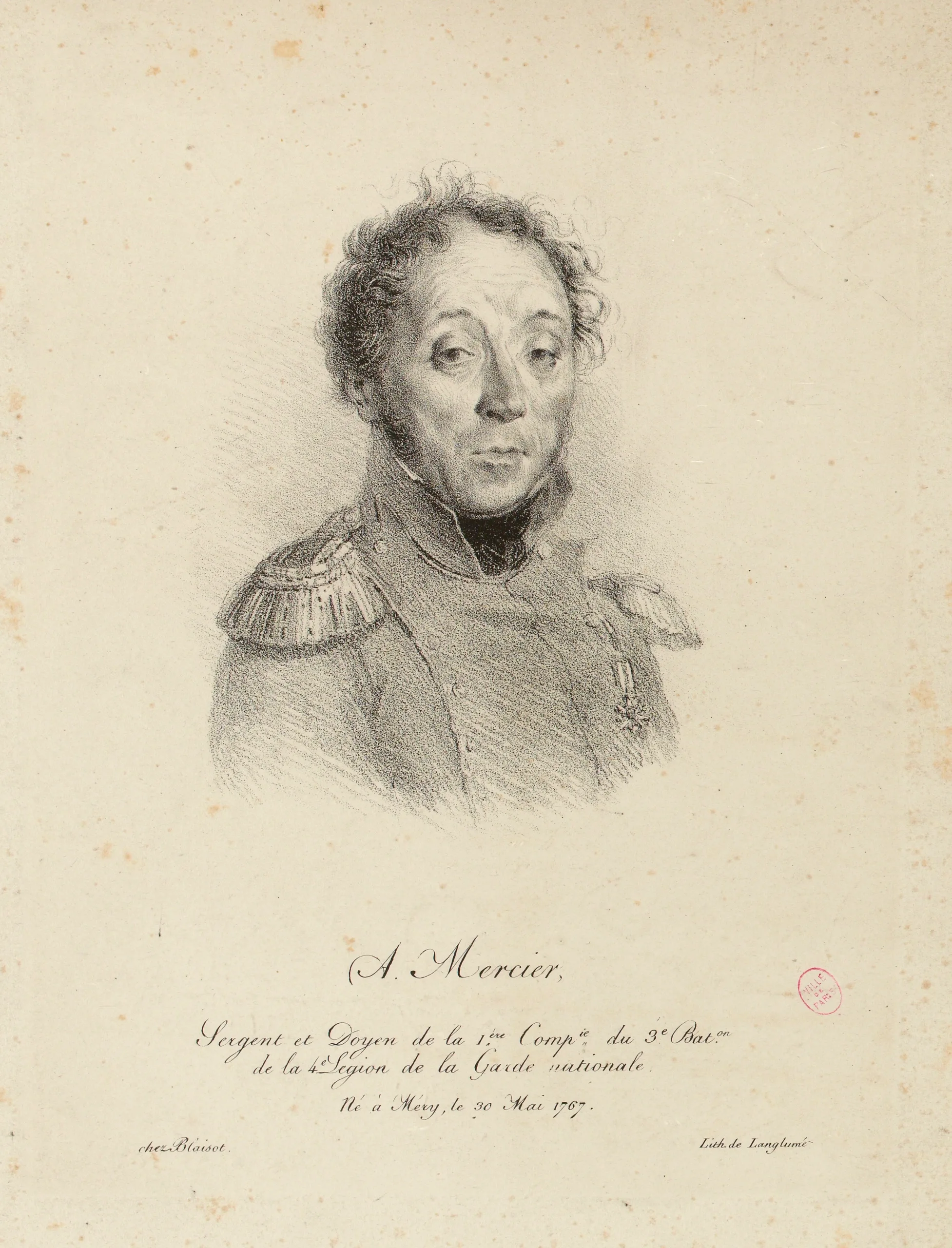 Porträt von Adrien Mercier (1767–1842) – Gedenkseite