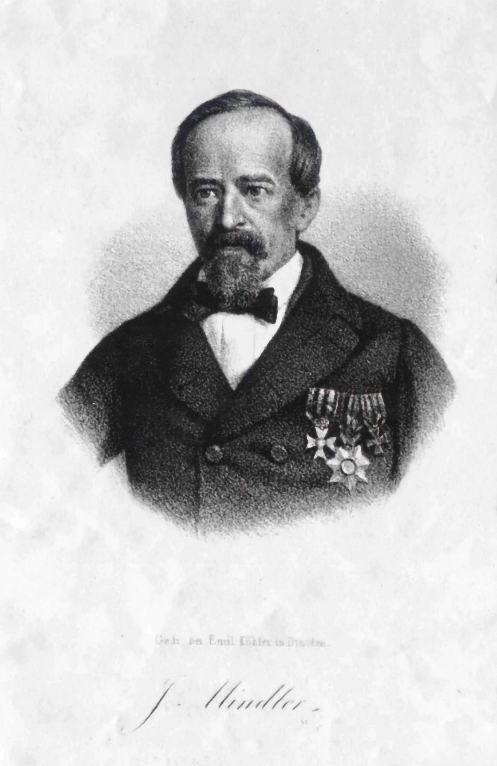 Porträt von Joseph Mindler (1808–1868) – Gedenkseite