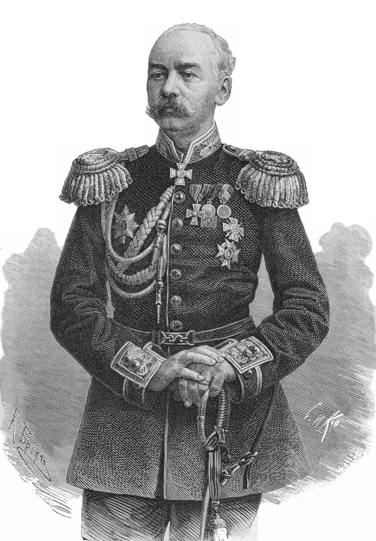 Porträt von Konstantin Petrowitsch von Kaufmann (1818–1882) – Gedenkseite