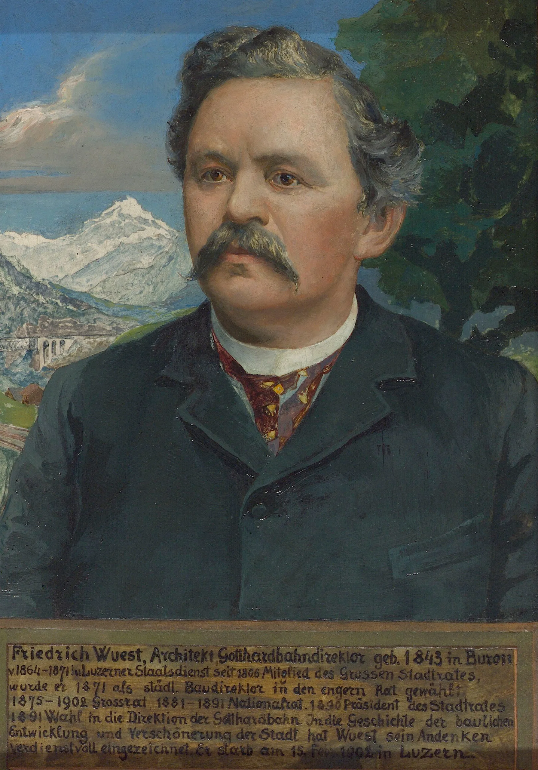 Porträt von Friedrich Wüest (1843–1902) – Gedenkseite