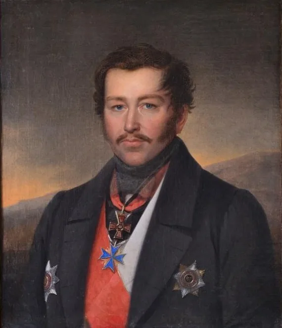 Porträt von Grigori Michailowitsch Besobrasow (1785–1854) – Gedenkseite