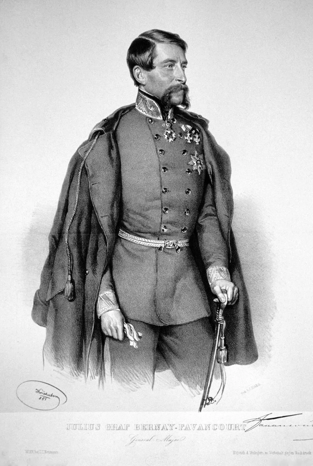 Porträt von Julius Joseph Bernay von Favancourt (1804–1880) – Gedenkseite