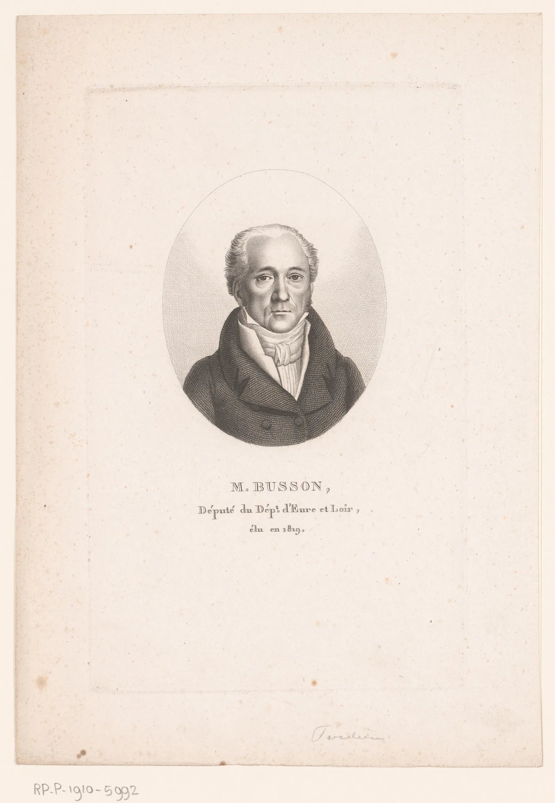 Porträt von Jean-Baptiste Guillaume Busson (1765–1835) – Gedenkseite