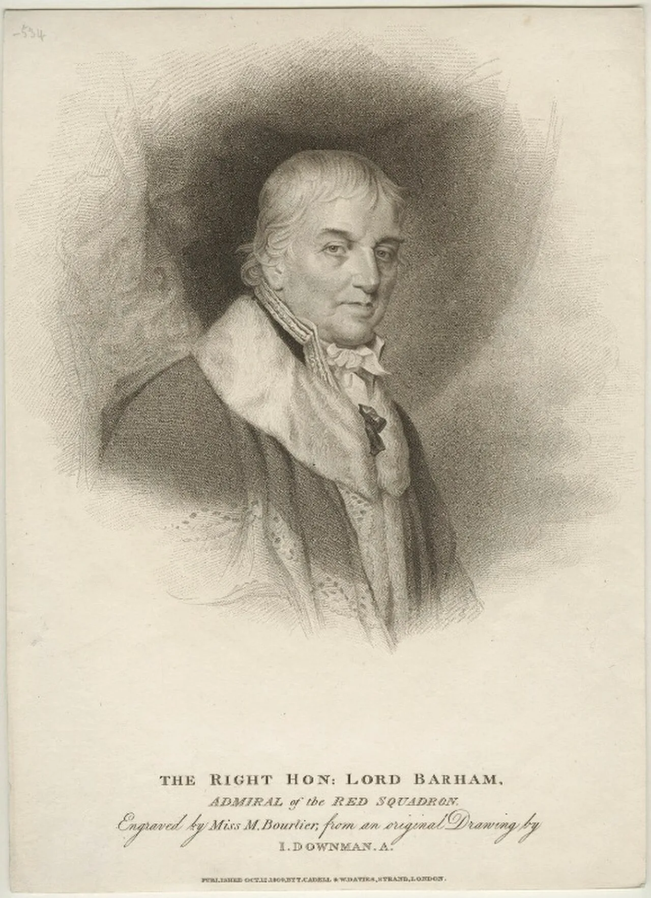 Porträt von Charles Middleton, 1. Baron Barham (1726–1813) – Gedenkseite