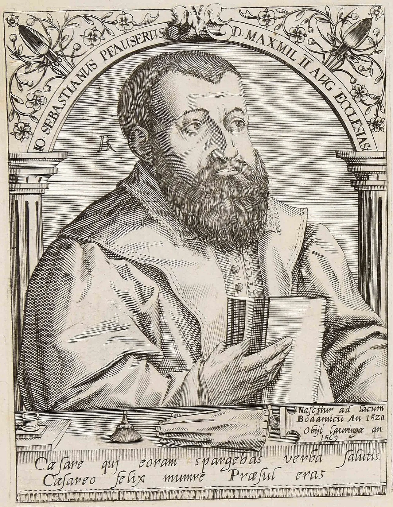 Porträt von Johann Sebastian Pfauser (1520–1569) – Gedenkseite