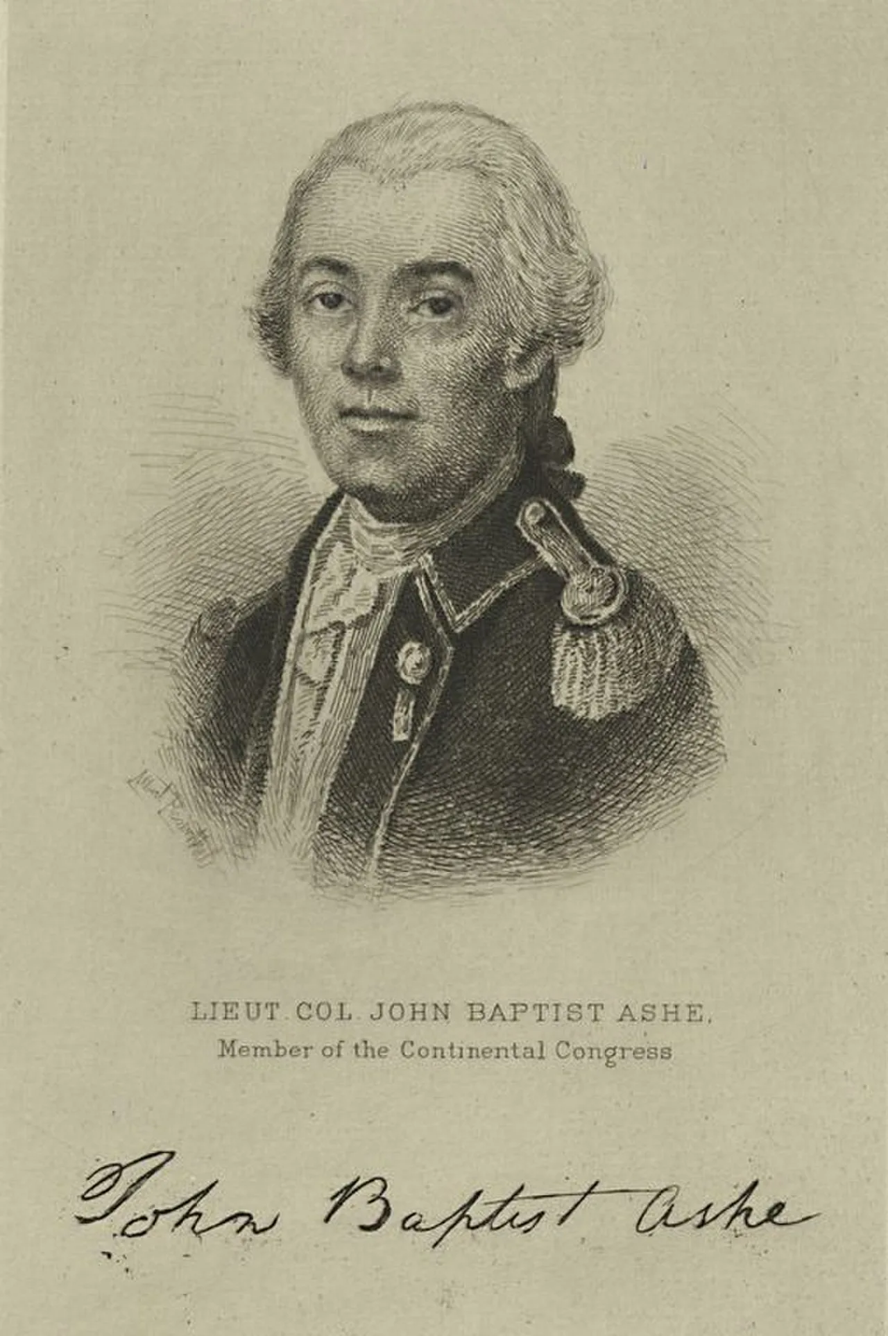 Portrait of John Baptista Ashe (1748–1802) – memorial page