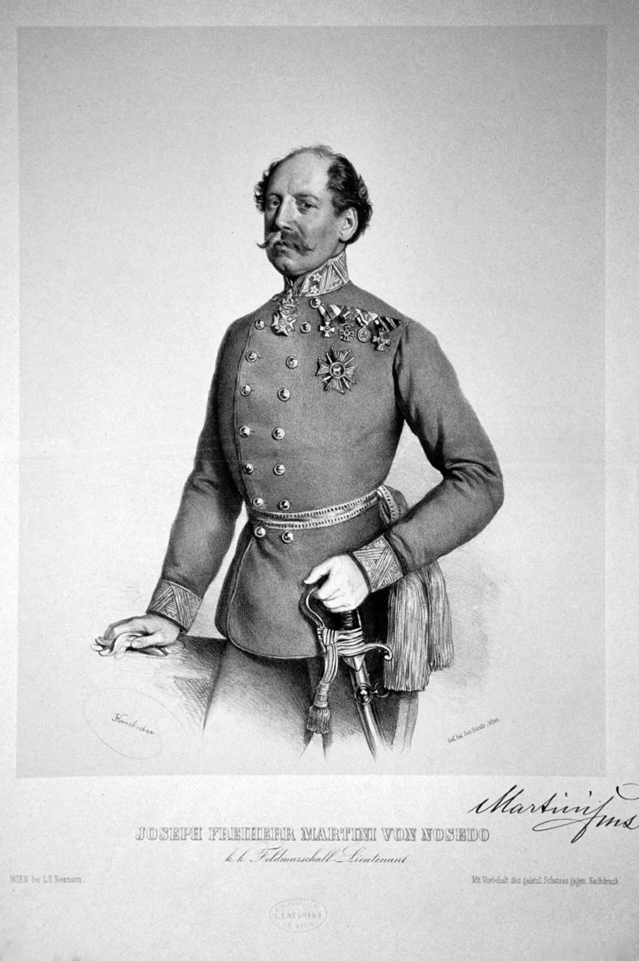 Porträt von Joseph Martini von Nosedo (1806–1868) – Gedenkseite