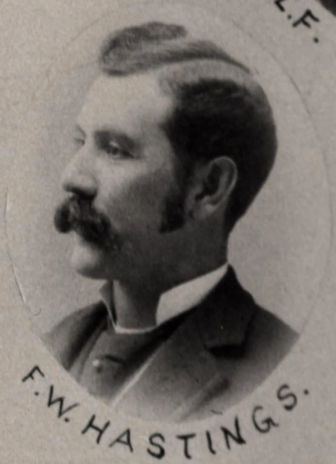 Porträt von F. W. Hastings (1848–1935) – Gedenkseite