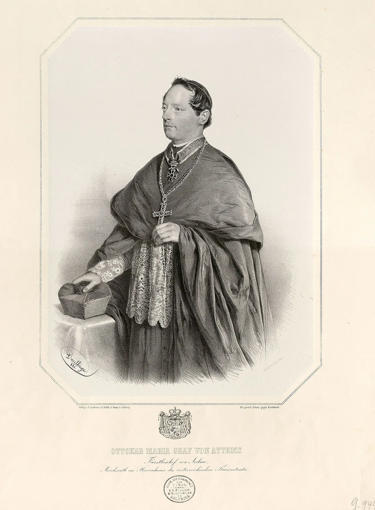 Porträt von Ottokar Maria von Attems (1815–1867) – Gedenkseite