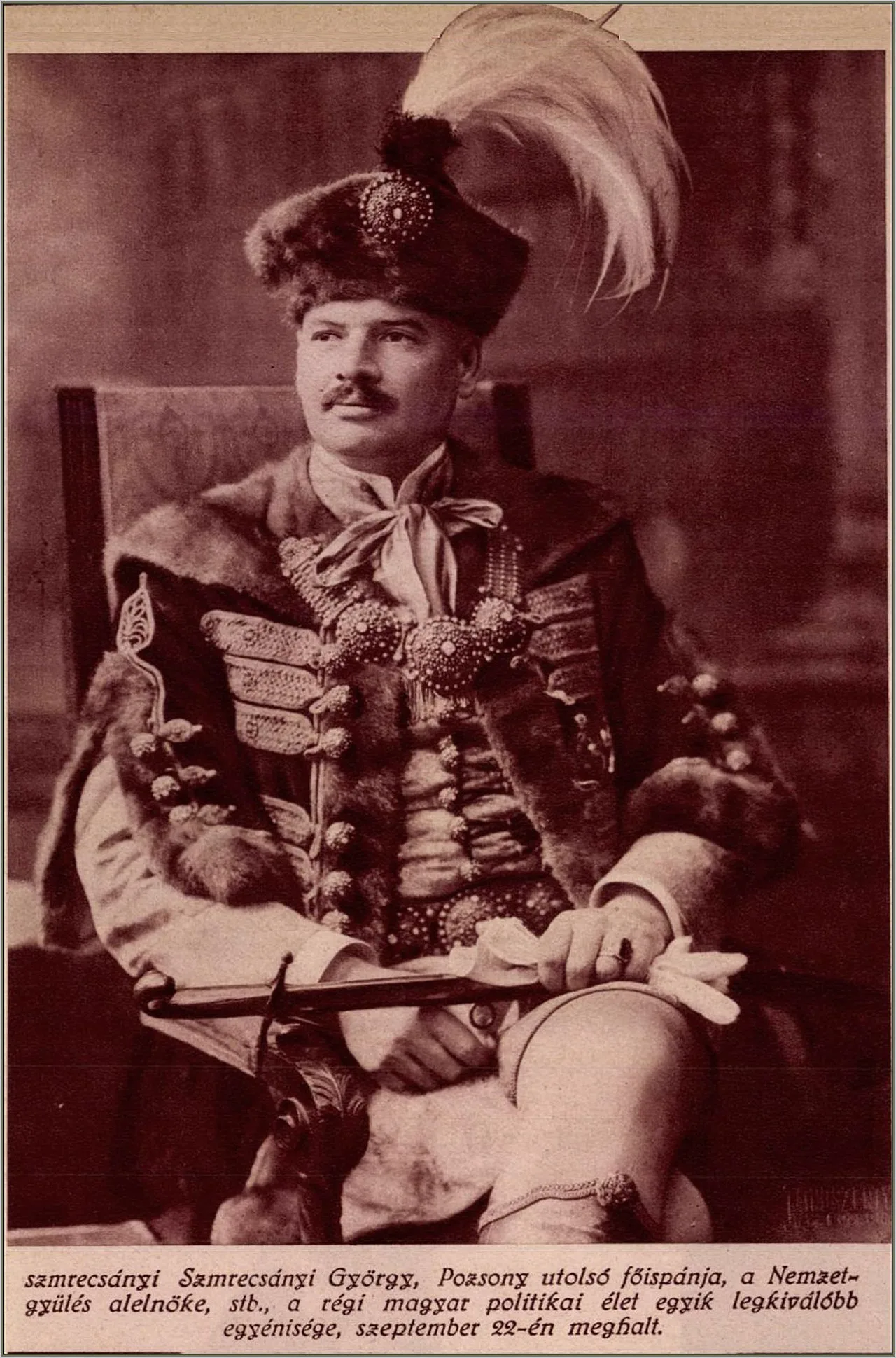 Porträt von György Szmrecsányi (1876–1932) – Gedenkseite