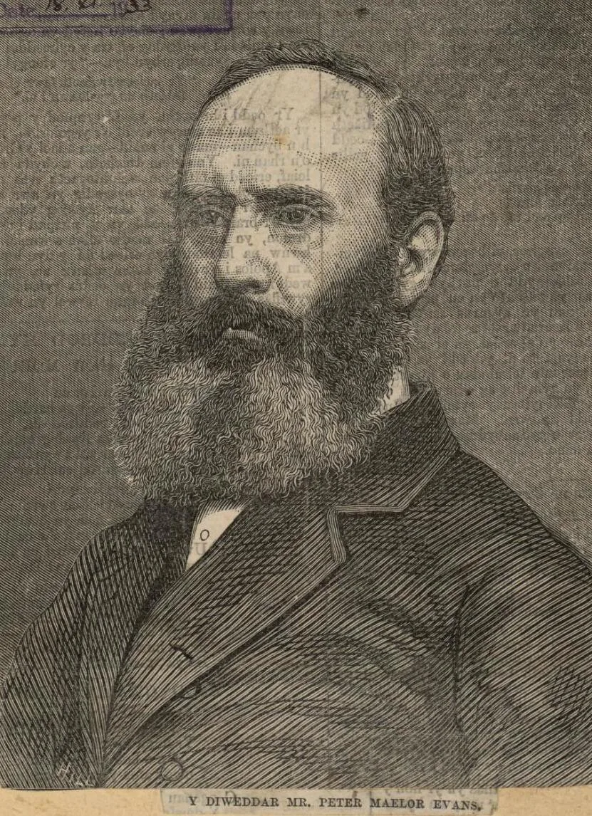 Porträt von Peter Maelor Evans (1817–1878) – Gedenkseite