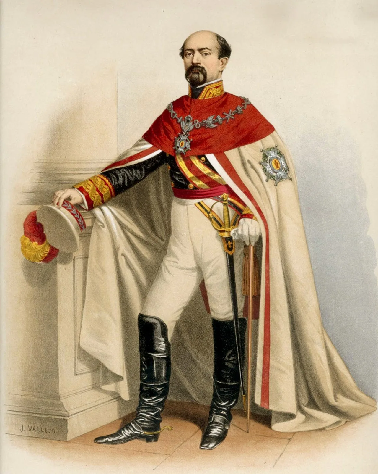 Porträt von Manuel Pavía y Lacy, 1st Marquis of Novaliches (1814–1896) – Gedenkseite