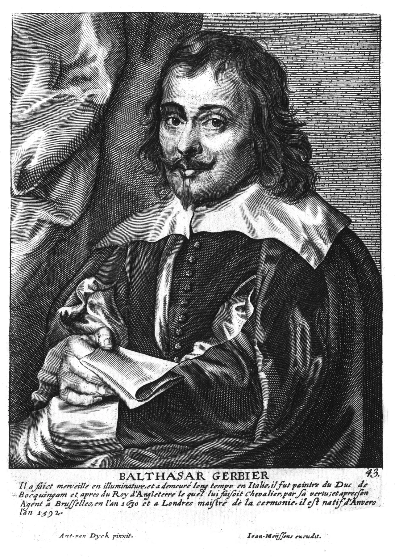 Porträt von Balthazar Gerbier (1592–1663) – Gedenkseite