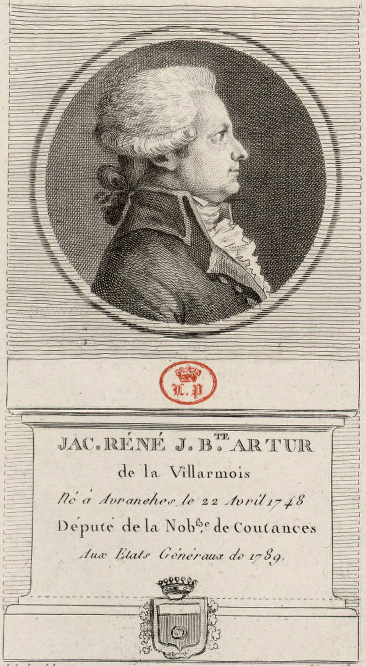 Portrait of Jacques-René-Jean-Baptiste Artur de La Villarmois (1748–1822) – memorial page