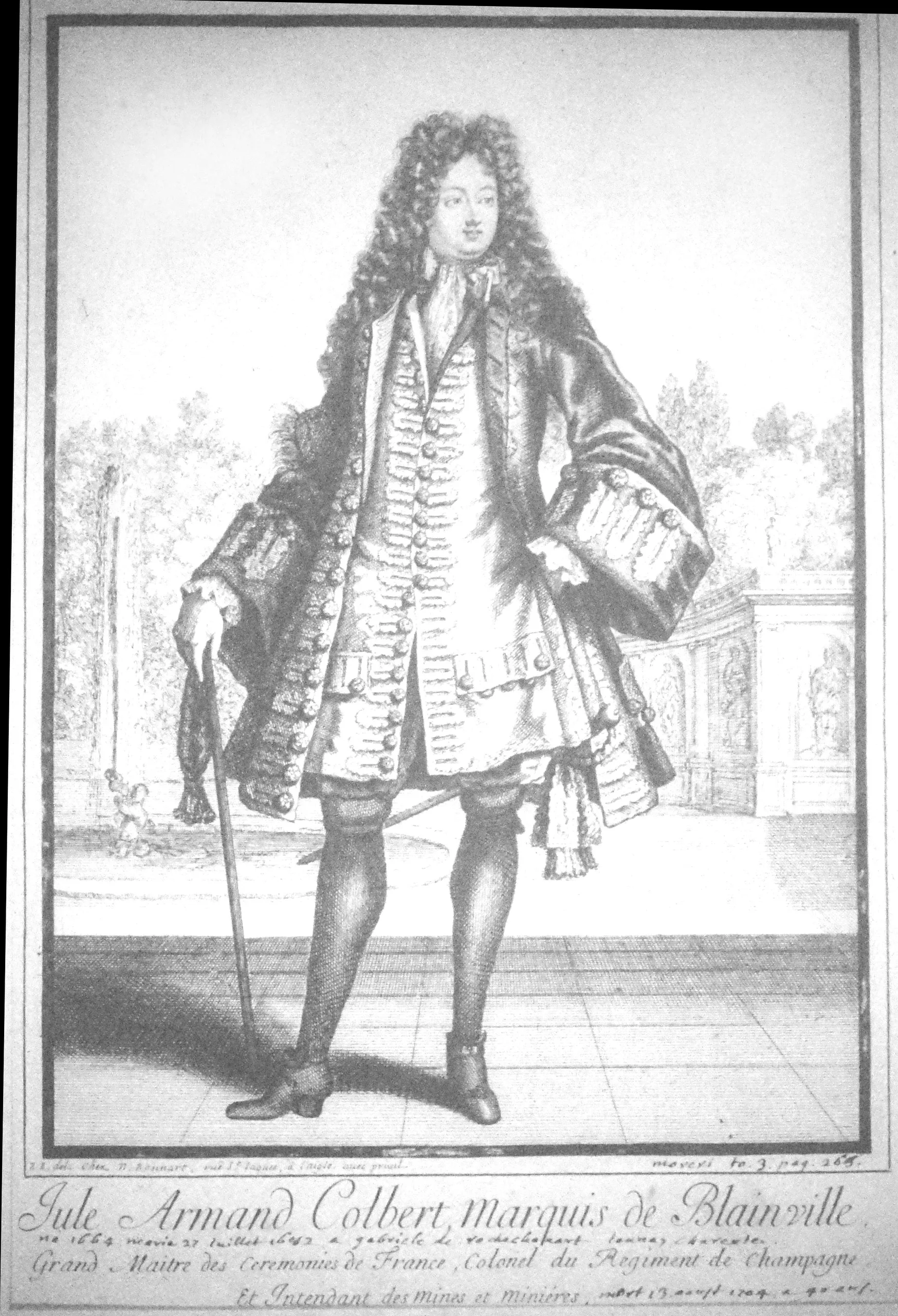 Porträt von Jean-Jules-Armand Colbert, Marquis de Blainville (1663–1704) – Gedenkseite
