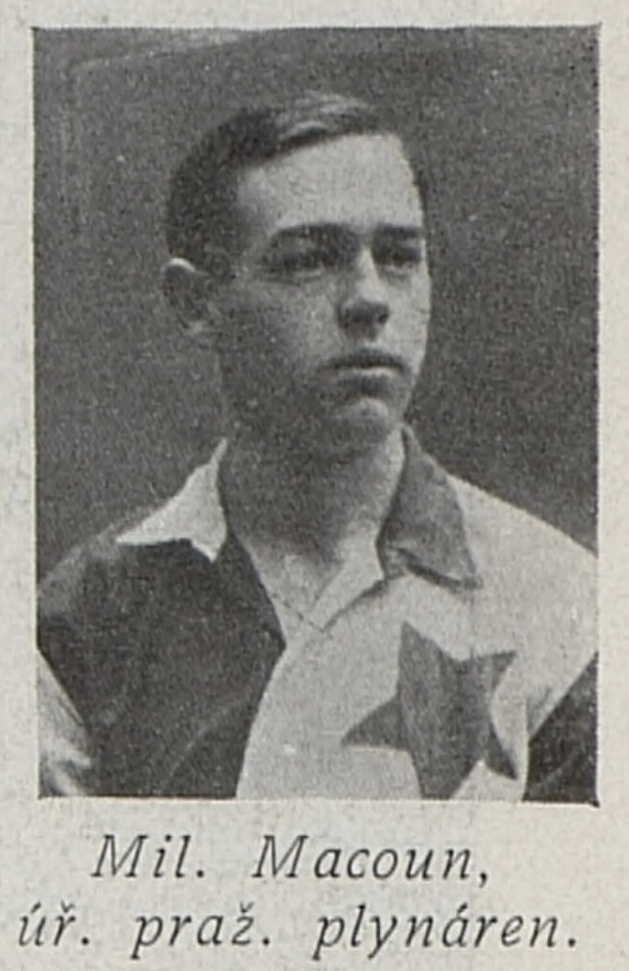 Portrait of Bohumil Macoun (1886–1922) – memorial page