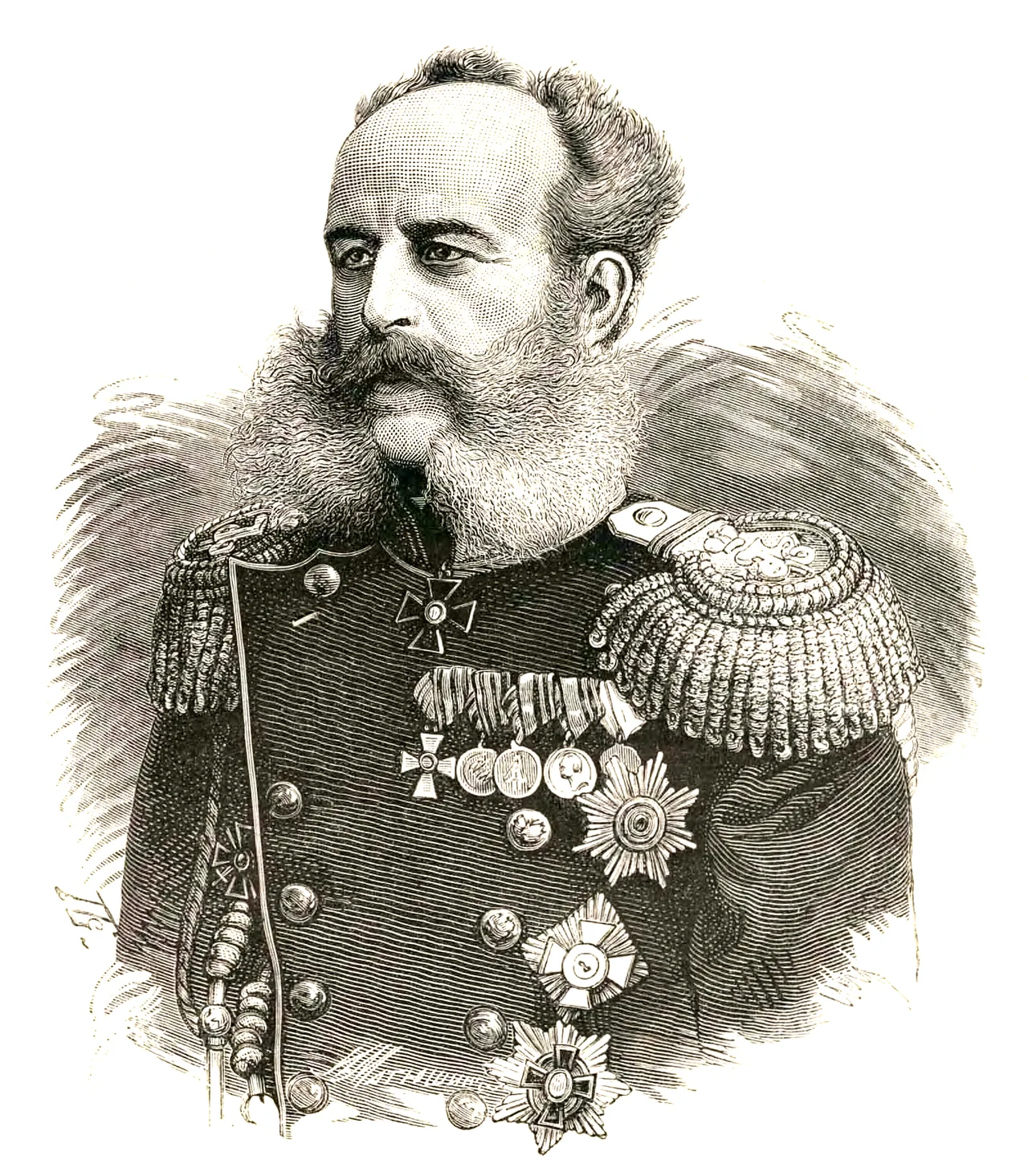 Porträt von Nikolai Iwanowitsch Swjatopolk-MIrski (1833–1898) – Gedenkseite