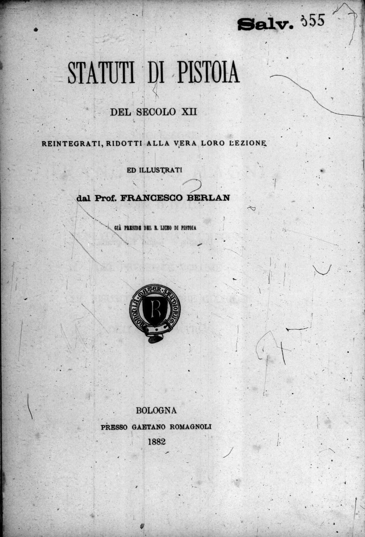 Porträt von Francesco Berlan (1821–1886) – Gedenkseite